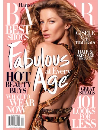 Foto de Gisele Bundchen en la portada de abril de Harper's Bazaar  (10/10)