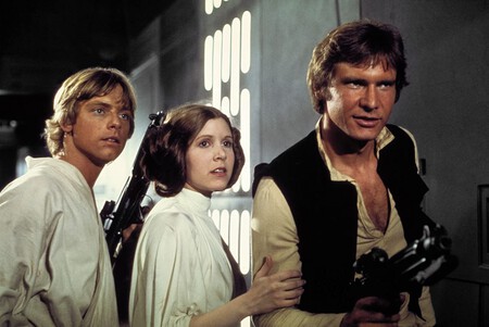 Harrison Ford, Carrie Fisher y Mark Hamill en la saga Star Wars
