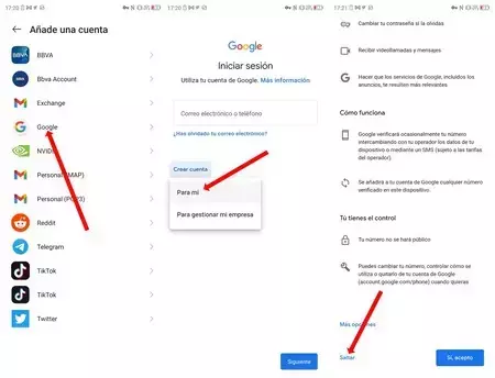 携帯電話から Google アカウントを作成する