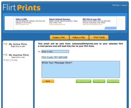 FlirtPrints.com, envía mensajes anónimos a las personas con las que desea contactar