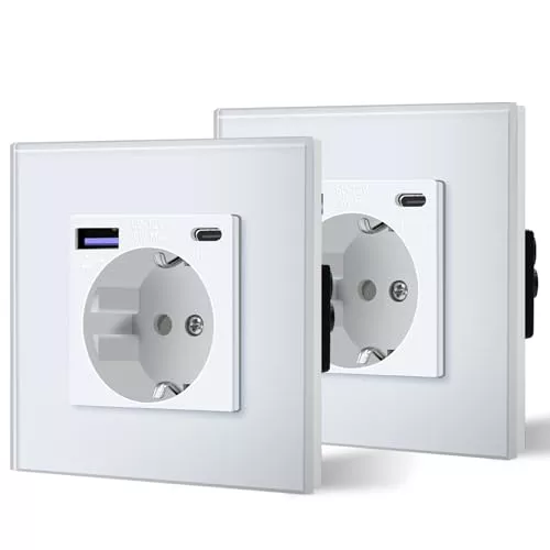 BSEED Enchufe Pared con 20W USB y Tipo C,Enchufe USB C