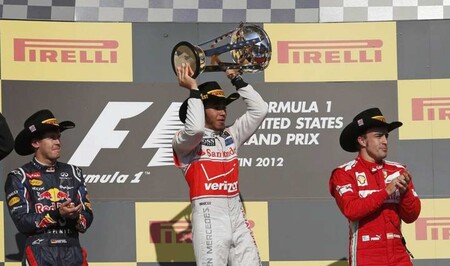 Hamilton Vettel Alonso Austin F1 2012