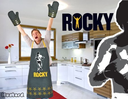 Delantal y guantes de cocina de Rocky