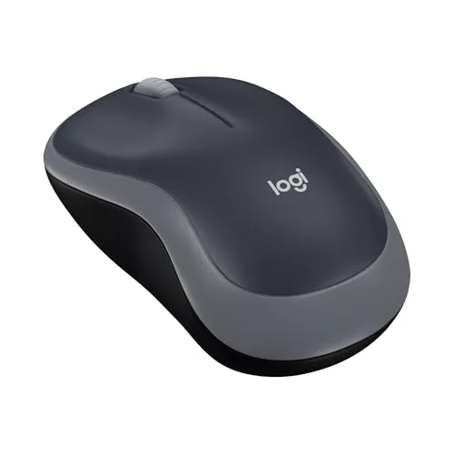 Logitech M185 Ratón Inalámbrico, 2.4GHz con Mini Receptor USB, Batería de 12 Meses, Seguimiento Óptico con Resolución de 1000 dpi, Ambidiestro, Compatible con PC, Mac, Portátil - Gris