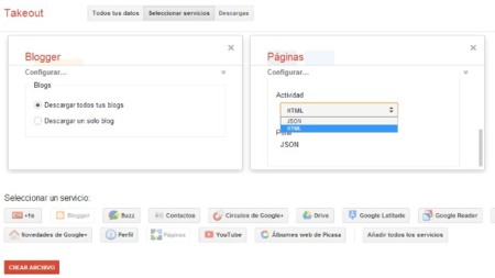 Posts en Blogger y páginas de Google+: lo nuevo que nos podemos descargar desde Google Takeout