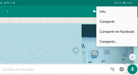 WhatsApp Beta añade un menú para compartir mensajes en Facebook, pero no funciona