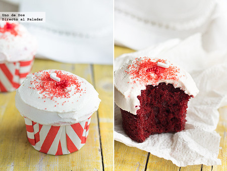 Red Velvet cupcakes. Receta de Navidad