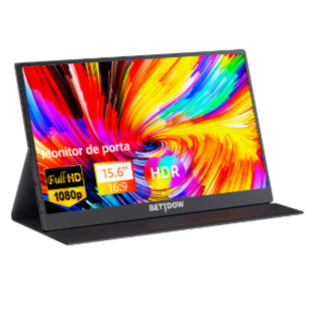 Monitor Portátil Gamer Bettdow 15.6'' Full HD 60Hz IPS Compatível 4K Preto
