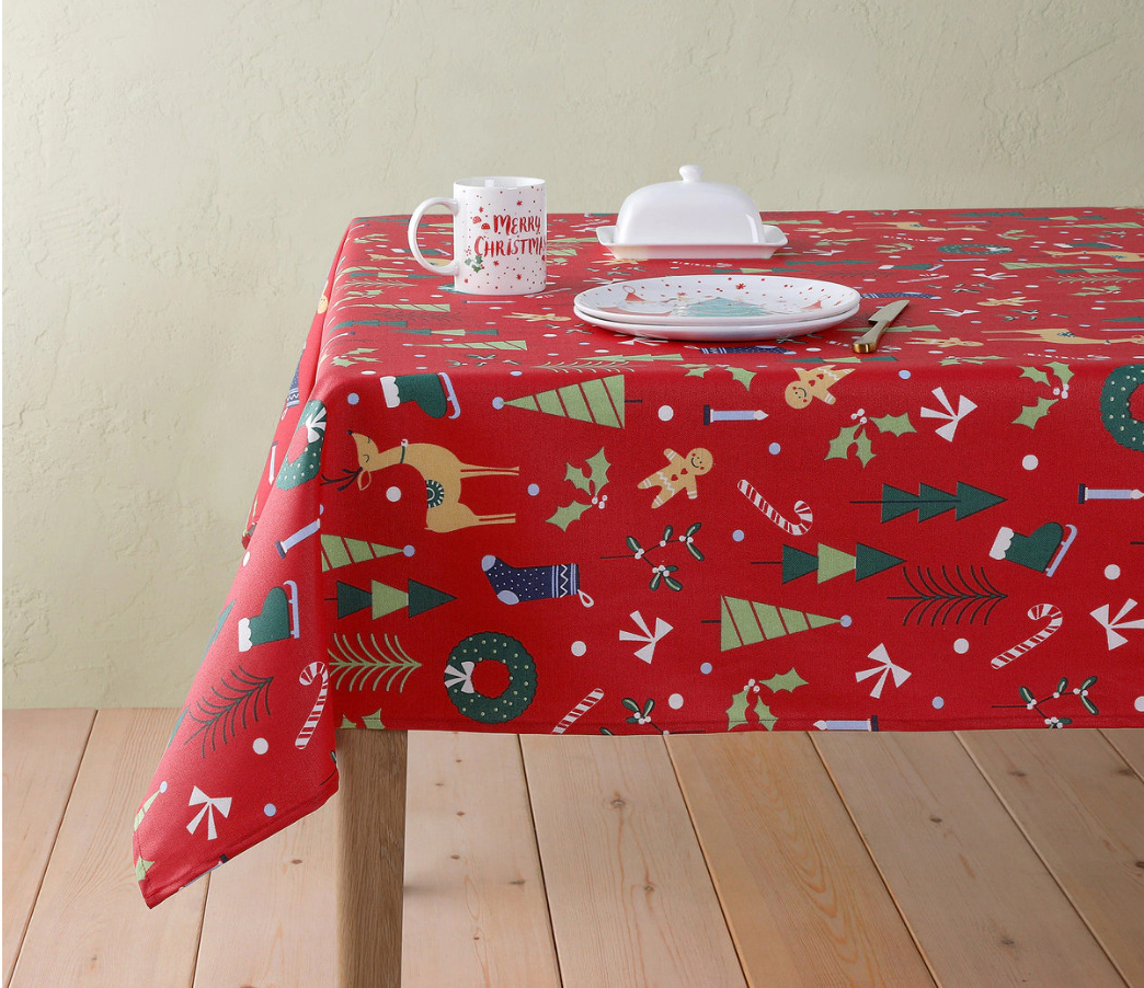 Mantel resinado navideño Dulce Navidad Basics El Corte Inglés 140x180