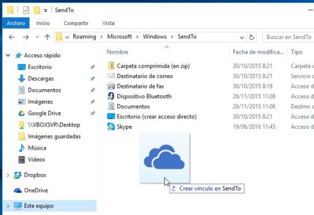 menú contextual de Windows