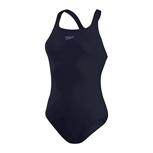 Speedo Women's Eco Endurance+ Traje de baño para Mujer | Athletic Fit | Classic Design| Recycled Fabric | Chlorine Resistant | Extra Flexibility, True Navy, 38 FR/ES