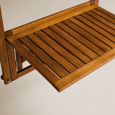 Mesa Plegable De Balcon De Madera De Acacia