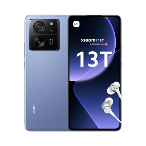 Xiaomi 13T - Smartphone de 8+256GB, Cámara Leica, Pantalla 6.67" AMOLED CrystalRes 1,5K+144Hz, Mediatek Dimensity 8200-Ultra, Carga Turbo 67W, 5000mAh, Azul alpino (Versión ES)