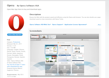 Opera llega a la App Store... pero sólo si tienes más de 17 años