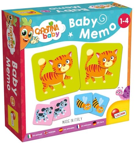 Lisciani - Baby Memo - Los Animales - Juego de Sociedad Educativo - Juego de Memoria y Reflexión - 24 Cartas - Para Niños de 1 a 4 años de edad - CAROTINA BABY