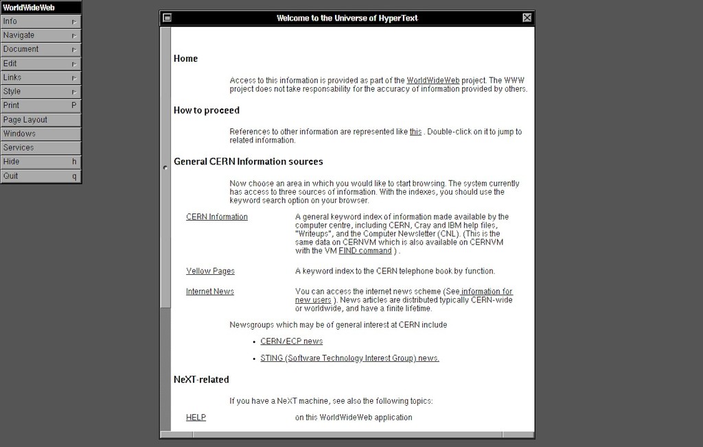 ¿Cómo era navegar por la web en 1990? Descúbrelo con WorldWideWeb, el primer navegador web de la historia