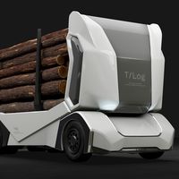 Sin cabina, interconectado y con 200 km de autonomía: así es el primer camión maderero 100 % eléctrico