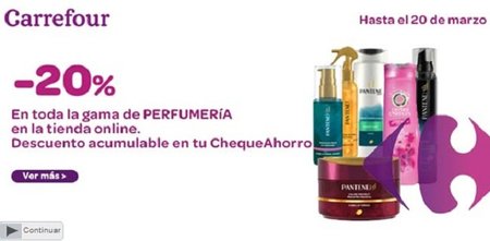 20% de descuento en perfumería en la tienda online de Carrefour