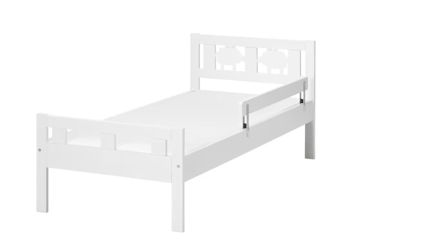 KRITTER. Estructura de cama con somier. Color blanco, 70x160 cm