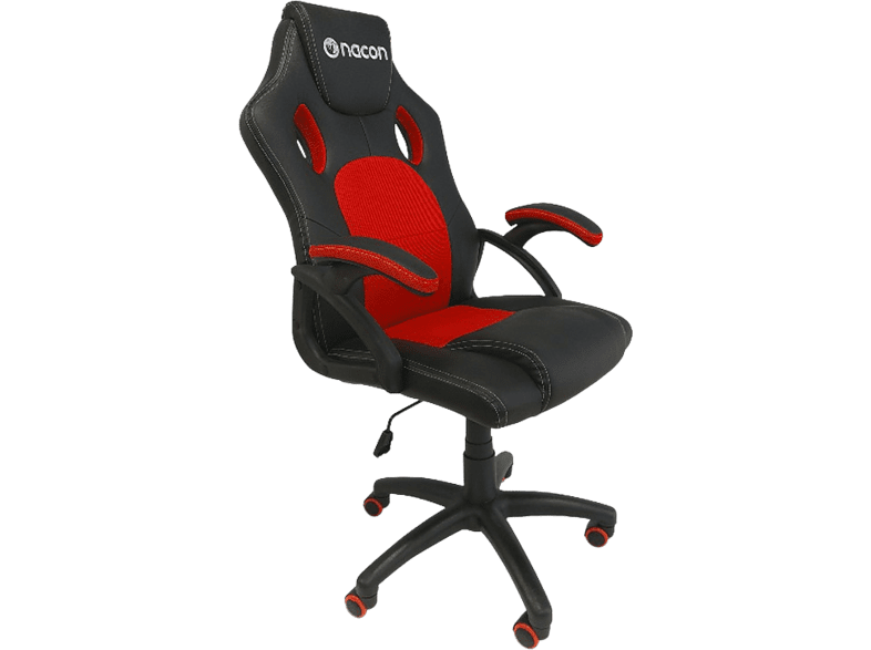 Silla gaming - Nacon PCCH-110, Altura regulable, Class-3, Nylon, Rojo/Negro