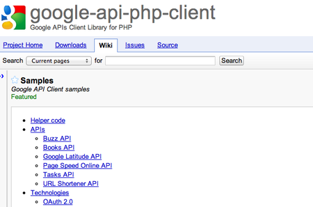 Disponible la librería para PHP de las APIs de Google