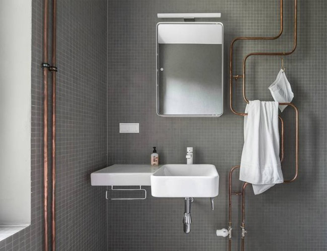 Decorar con las tuberÃas vistas del baño, una buena idea Baño Ideas Industriales