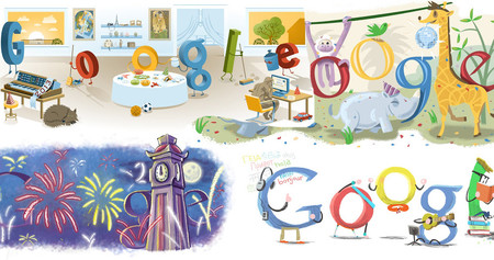 Todos los doodles de Google para celebra año nuevo, desde el 2000 hasta el 2017