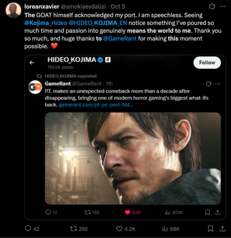 Hideo Kojima Repost P T Pc Port