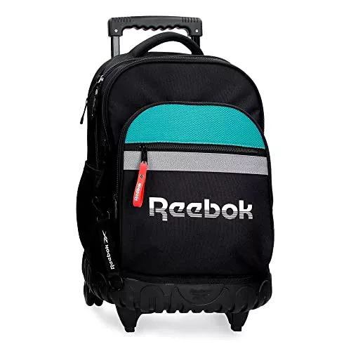 Reebok Andover Mochila Compact 2 Ruedas Negro 32x43x21 cms Poliéster 28,9L