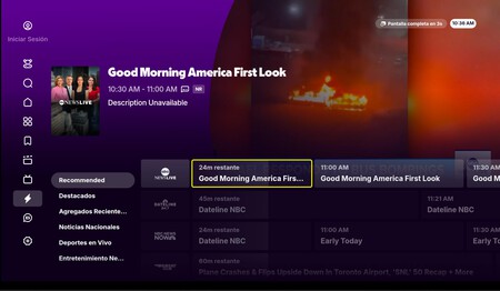 Canales en directo de Tubi