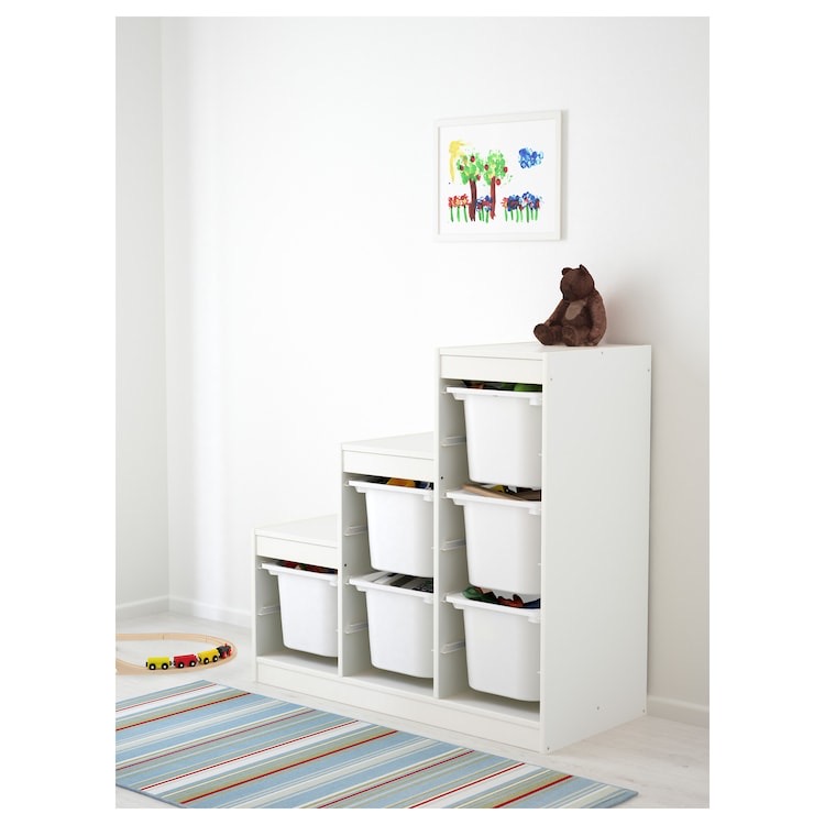 Combinación de armario y estantería en blanco