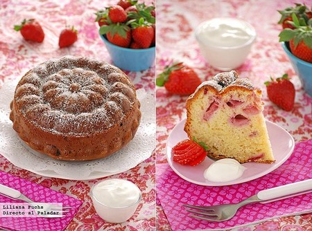 Pastel ligero de fresas y yogur griego. Receta