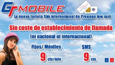 GT Mobile: 9 céntimos/minuto sin establecimiento de llamada