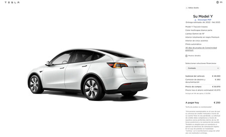 Tesla Model Y Rwd configurador