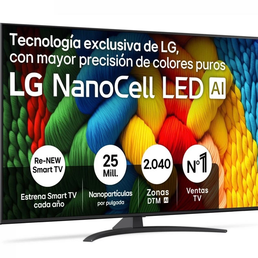  TV LG 65NANO81A6A 65" (165,1 cm), NanoCell, 4K UHD, 60 Hz, Smart TV, HDR, Dolby Digital Plus. Incluye Cheque Regalo de 74,85€