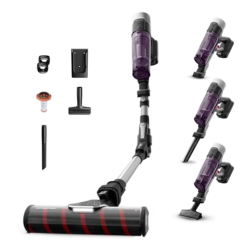 Rowenta X-Force Flex 9.60 Allergy Parquet, Aspiradora escoba sin cable, 100 W, Cepillo para Suelos Duros y Bordes, Tecnología Flex para Acceder a Rincones, Hasta 45 Minutos de Autonomía, RH2047WO