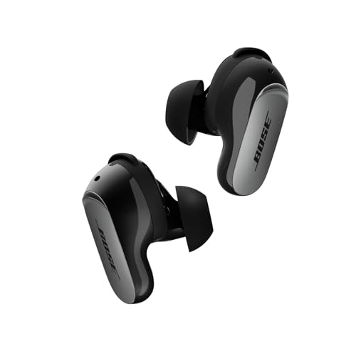 Bose Auriculares de botón QC Ultra Bluetooth (2.ª Gen), Auriculares de botón inalámbricos con cancelación de Ruido, hasta 6h de batería, IPX4, Audio inmersivo, Graves Profundos, Negro