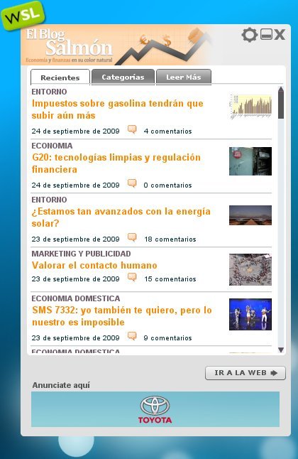 El Blog Salmón y todo WeblogsSL en tu escritorio