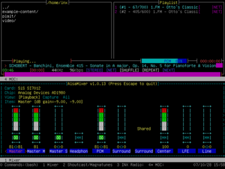 INX, Linux desde un terminal de texto