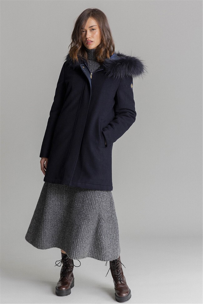 April Abrigo Floral de Invierno con Capucha