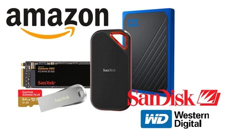 Ofertas en almacenamiento SanDisk y Western Digital: discos duros internos, portables o de sobremesa, pendrives y tarjetas de memoria a los mejores precios