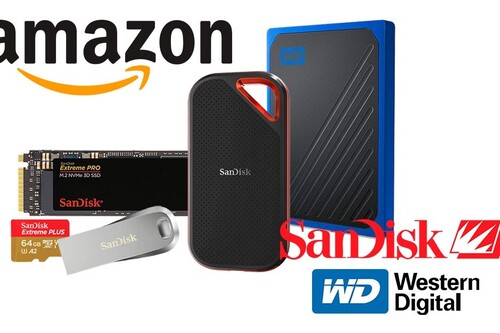 Ofertas en almacenamiento SanDisk y Western Digital: discos duros internos, portables o de sobremesa, pendrives y tarjetas de memoria a los mejores precios