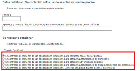 Certificado Deudas Aeat
