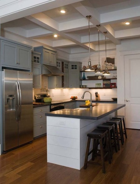 17 cocinas modernas con encimera de cemento Imagenes de cocinas integrales de concreto con madera