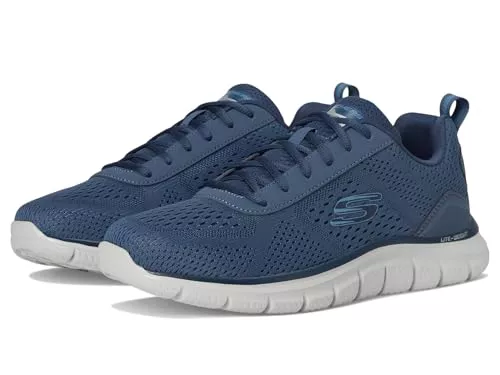 Skechers Zapatos de Pista de los Hombres, Azul, 42.5 EU