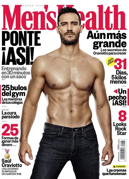 Alucinante cuerpazo el de Saúl Craviotto en la portada de enero de Men's Health