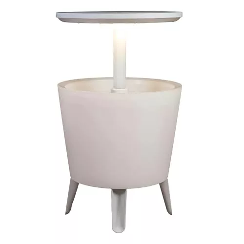 Keter Mesa Nevera iluminada para jardín, Blanco - Iluminada