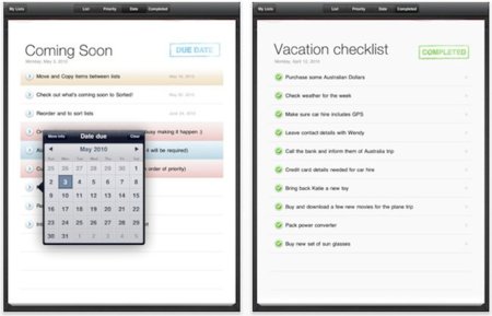 Sorted para el iPad, crea listas de tareas de forma cómoda