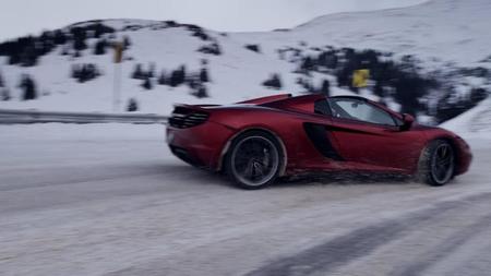 McLaren 12C Spider vs Snowboarder. Rhys Millen vs Chanelle Sladics