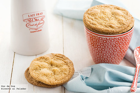 Galletas fáciles de chocolate blanco. Receta